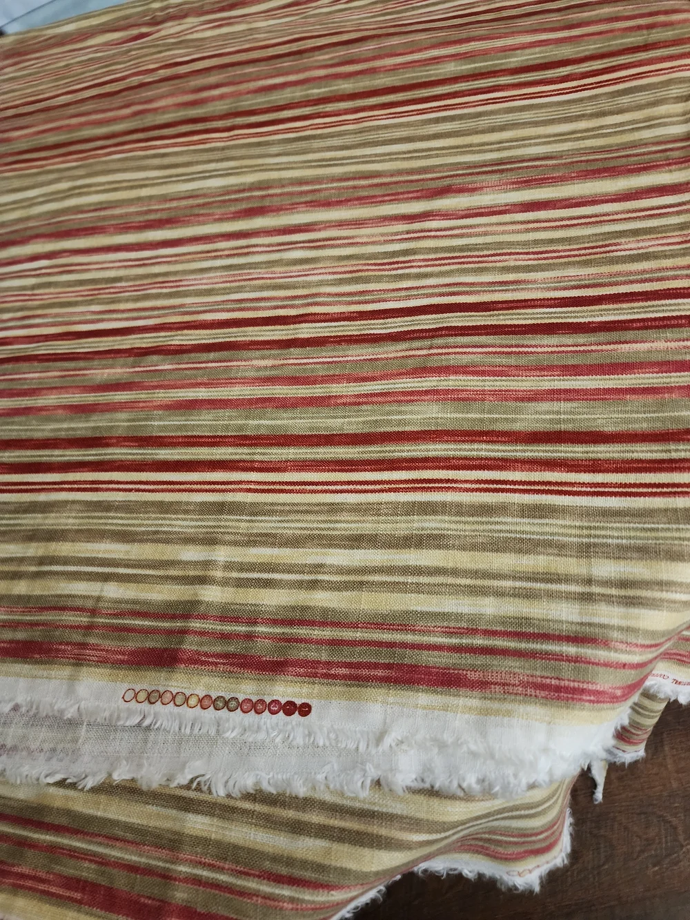 9 yds Vintage Print Fabric Striped Drapery Fabric 325.5